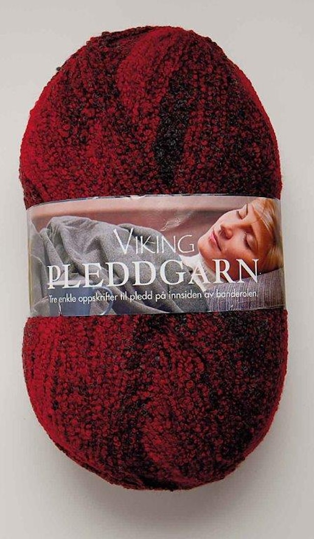 Pleddgarn 350 g punainen/musta Viking Garn