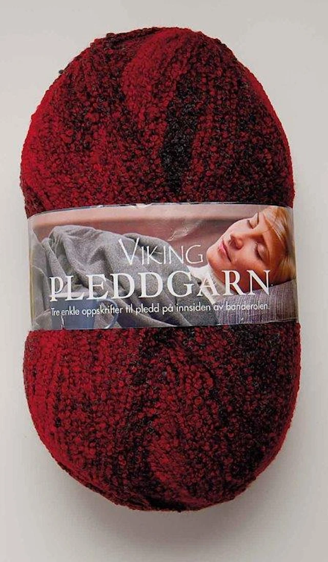 Pleddgarn Garn Akrylmix 350 g Röd/svart 750 Viking Garn
