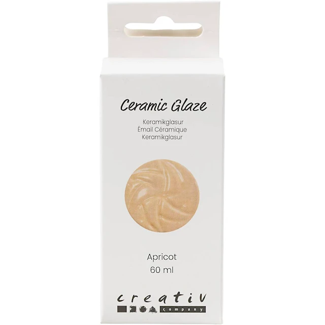 Keramikglasyr, 984-1101 °C, täckande, Apricot, 60 ml/ 1 burk