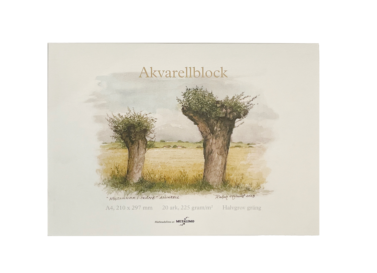 Akvarellblock A4 20 ark 225 g Metalimo