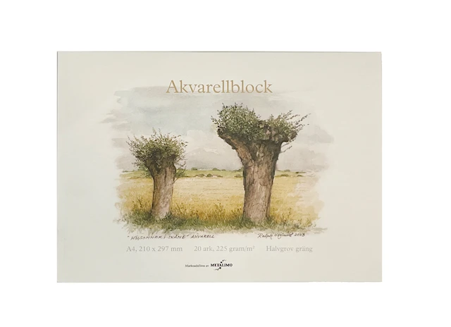 Akvarellblock A4 20 ark 225 g Metalimo