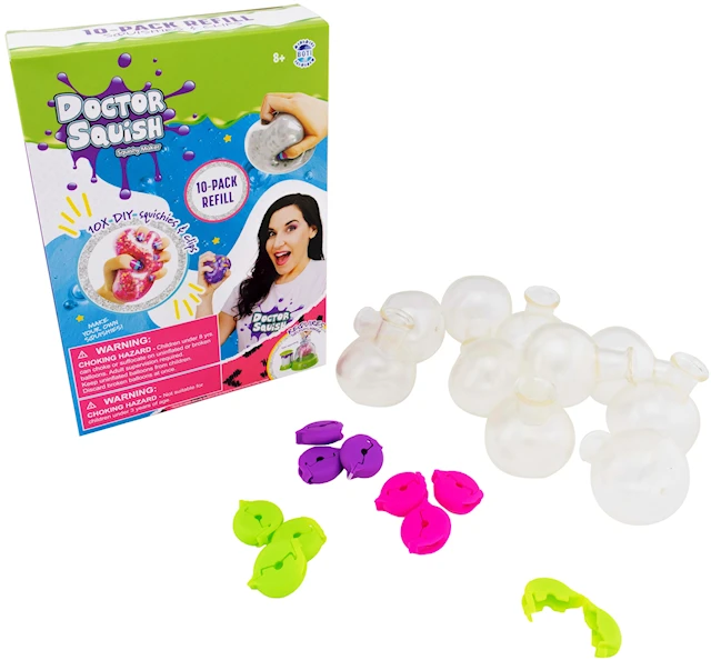 Squishy Pack Refill V2 10 Balloons + Clips Doctor Squish