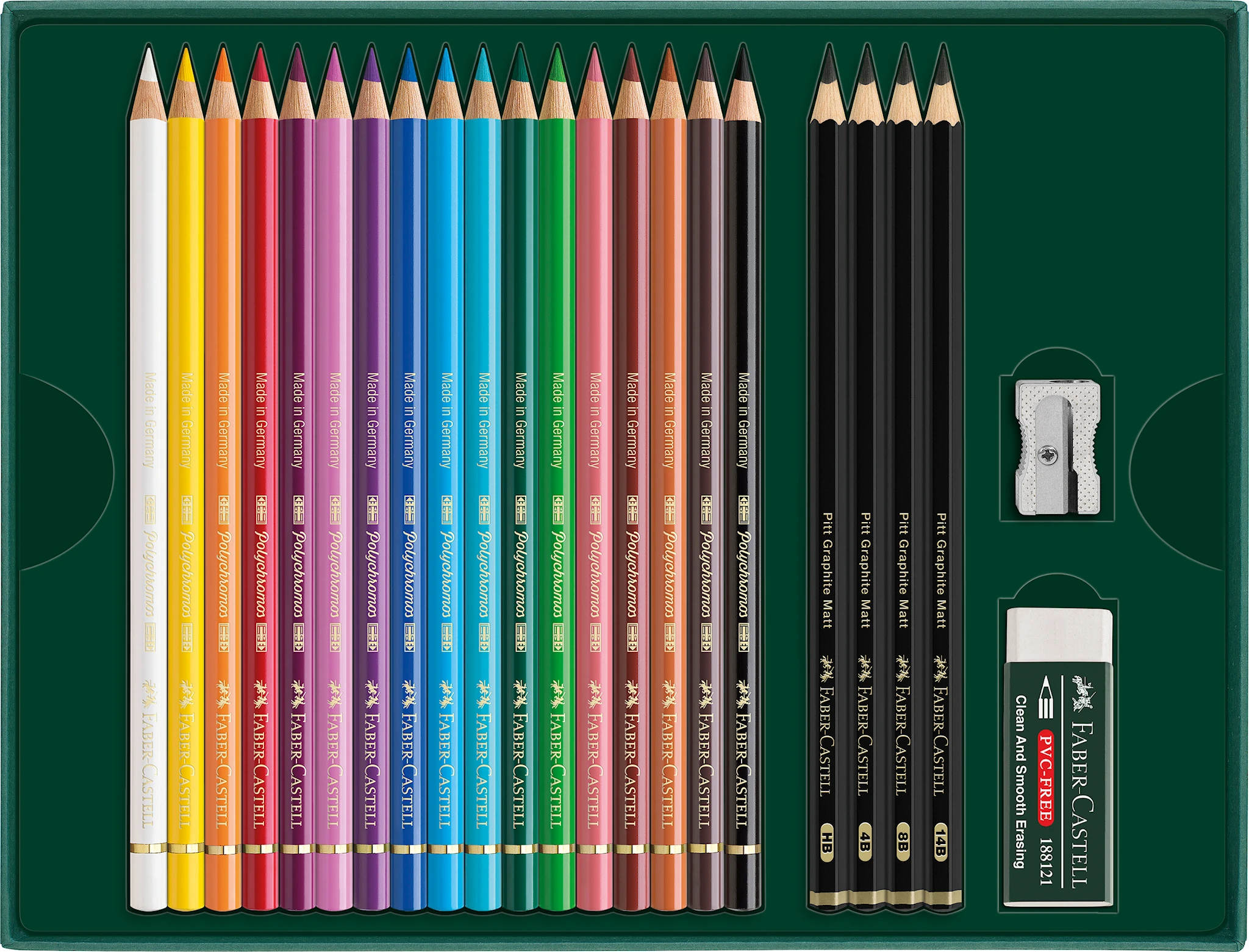 Tuotekuva ille Lahjasetti Polychromos & Pitt Graphite Matt Small 17 osaa Faber Castell