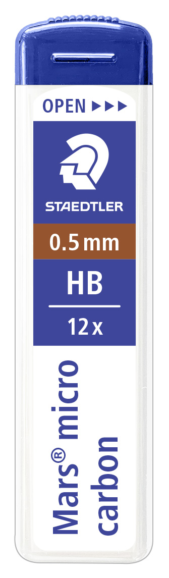 Stift till stiftpenna Mars Micro 0,5mm HB 12-pack Staedtler