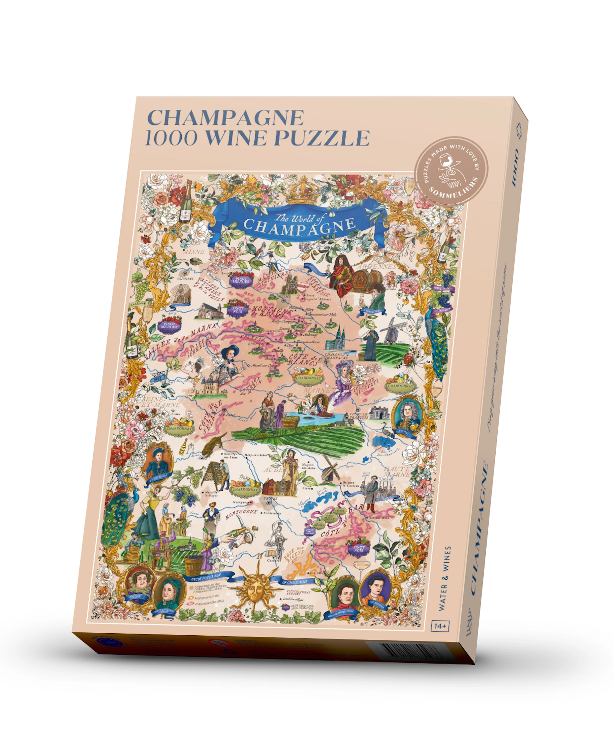 Produktbild för Vinpussel - Champagne 1000 bitar, Water and Wines