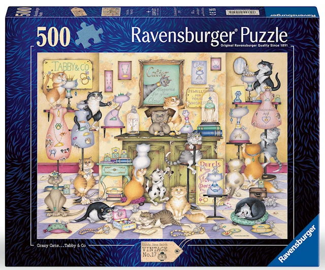 Crazy Cats Taby & Co. Pussel 500 bitar, Ravensburger
