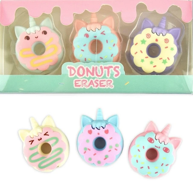 Suddgummi Doughnut Caticorn 3-pack