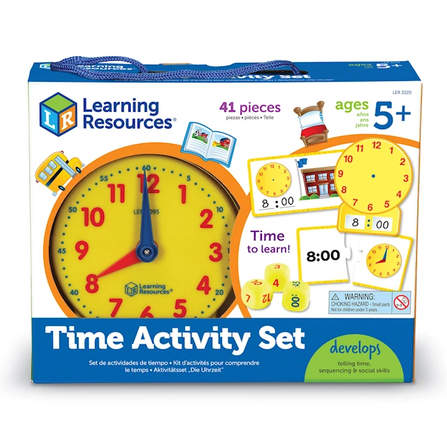 Lär dig tiden - Aktivitetsset med klocka Learning Resources