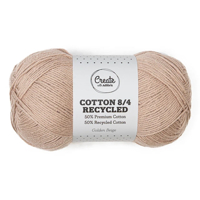 Cotton 8/4 Garn 100 g Recycled Golden Beige A529 Adlibris