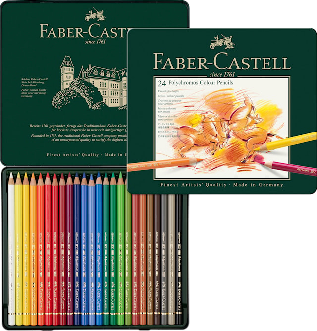 Produktbilde 2 for Polychromos Fargeblyanter Metalletui 24 pakning Faber-Castell