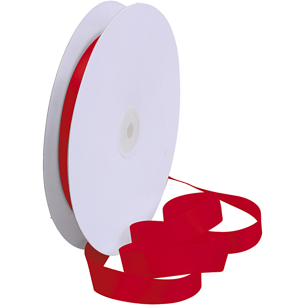 Satinband Röd 15 mm x 50 m/1 rulle