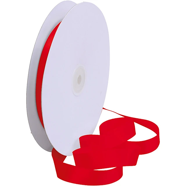 Satinband Röd 15 mm x 50 m/1 rulle