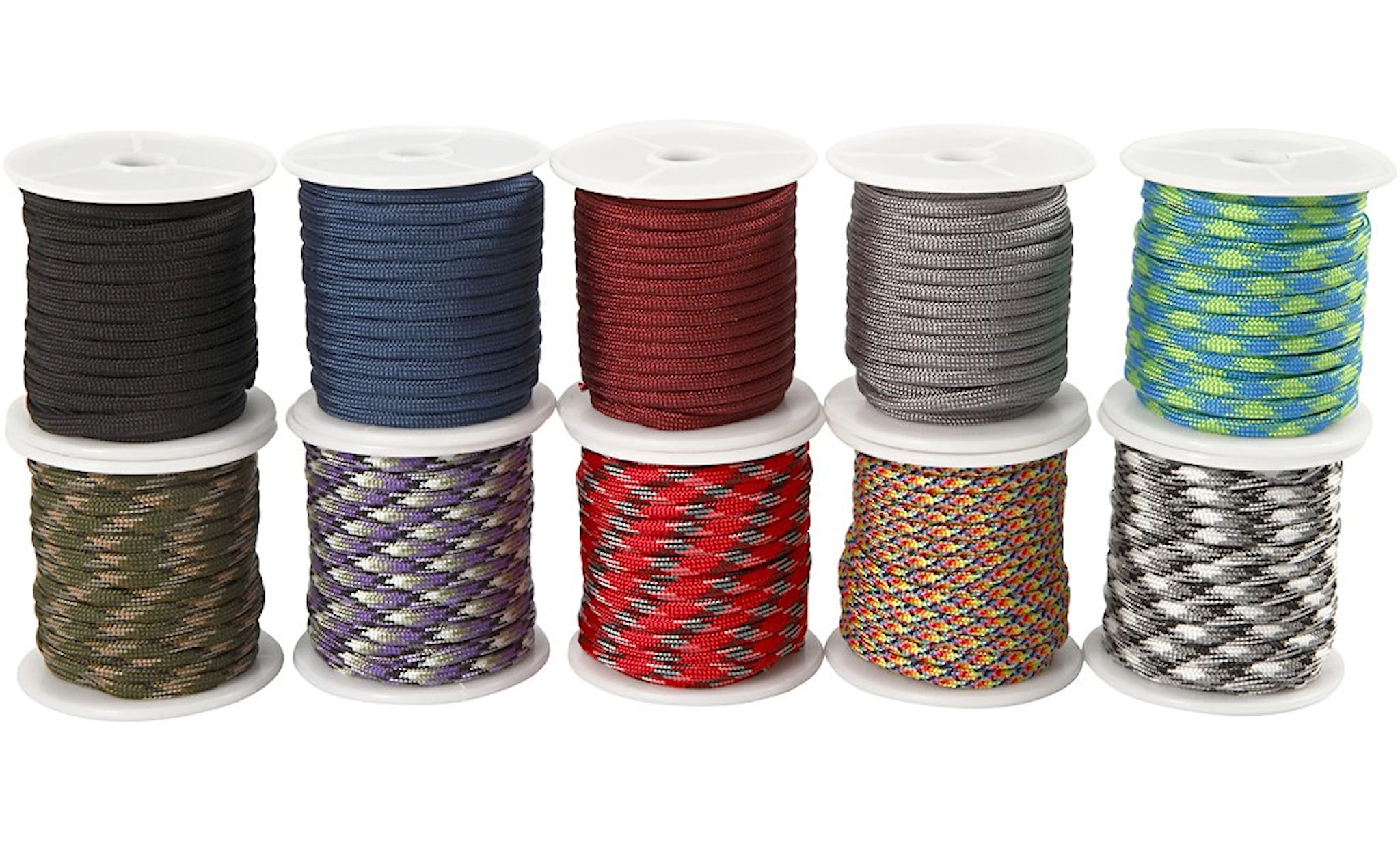 Produktbilde for Imitert Fallskjermsnor, B: 5 mm, ass. farger, 100 m, 10x10 m/ 1 pk.