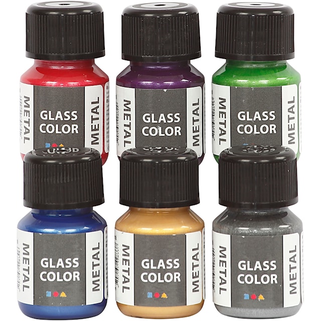 Produktbild 1 för Glasfärg Metall Sortiment 6x35 ml
