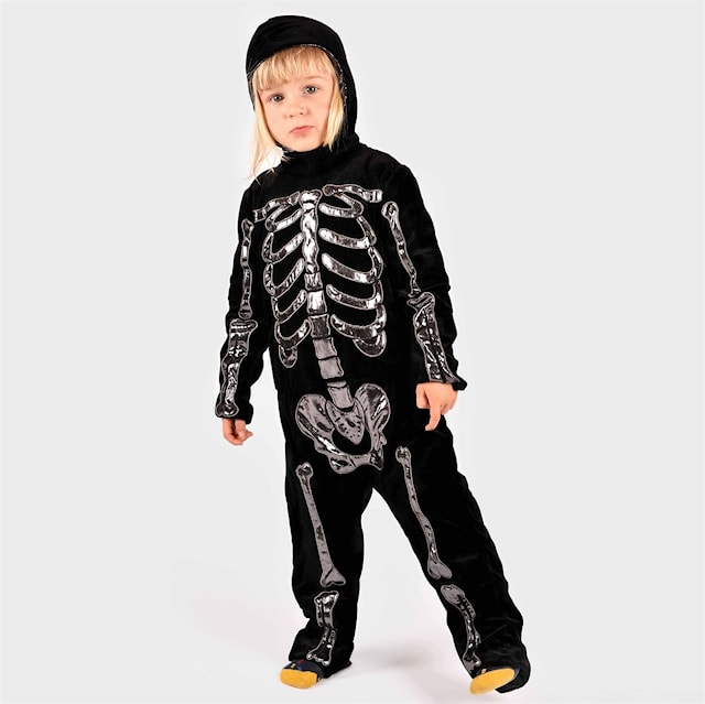 Produktbilde 1 for Maskeradedrakt Jumpsuit Skeleton 4-5 år
