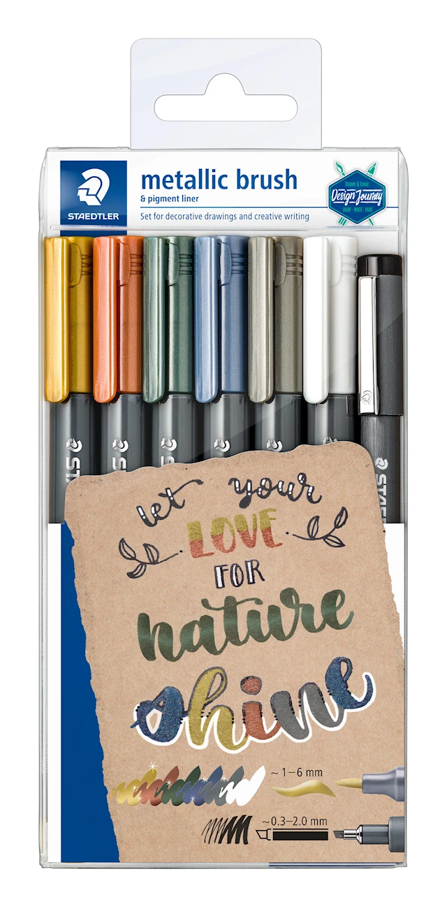 Staedtler Marker brush metal, 7 kpl