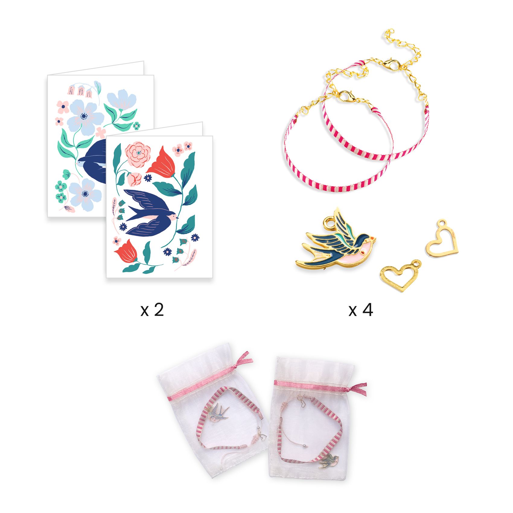 Pärlset Armband Fåglar Djeco