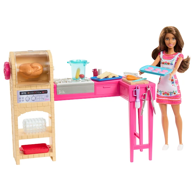 Barbie Teresan Keittiö Leikkisetti Nukella ja Tarvikkeilla