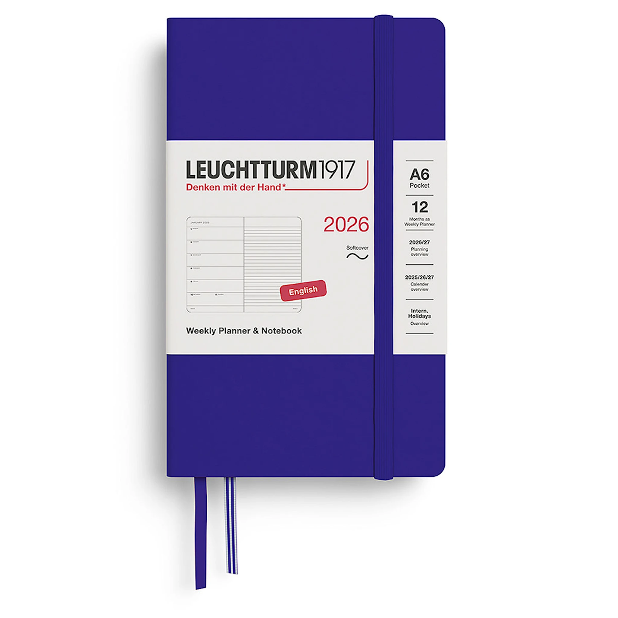 Tuotekuva ille Weekly Planner & Notebook 2026 A6 Soft Ink Leuchtturm1917