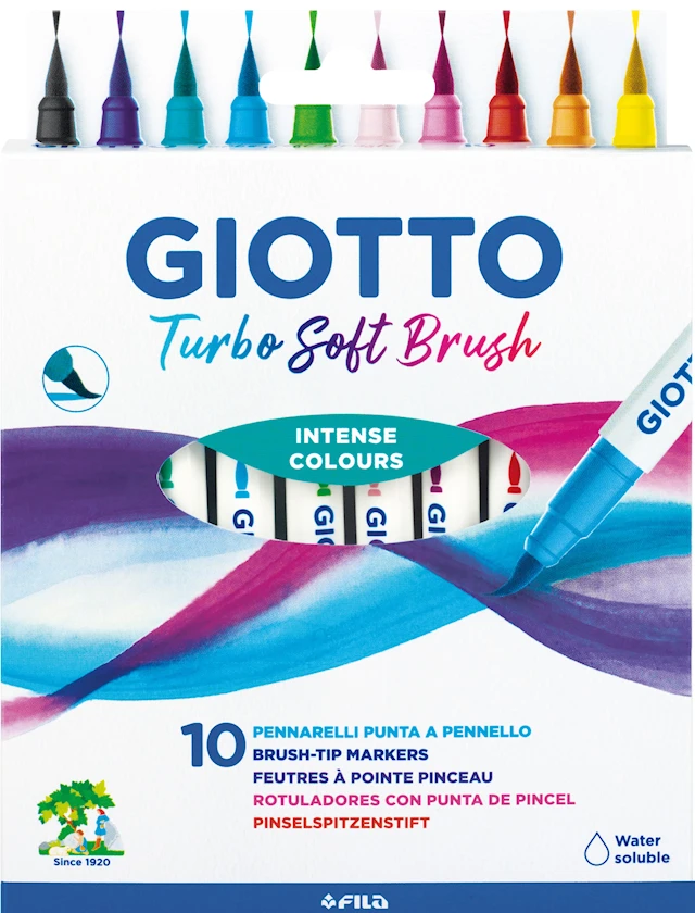 Brushpen Vakiovärit 10-pack Giotto Turbo