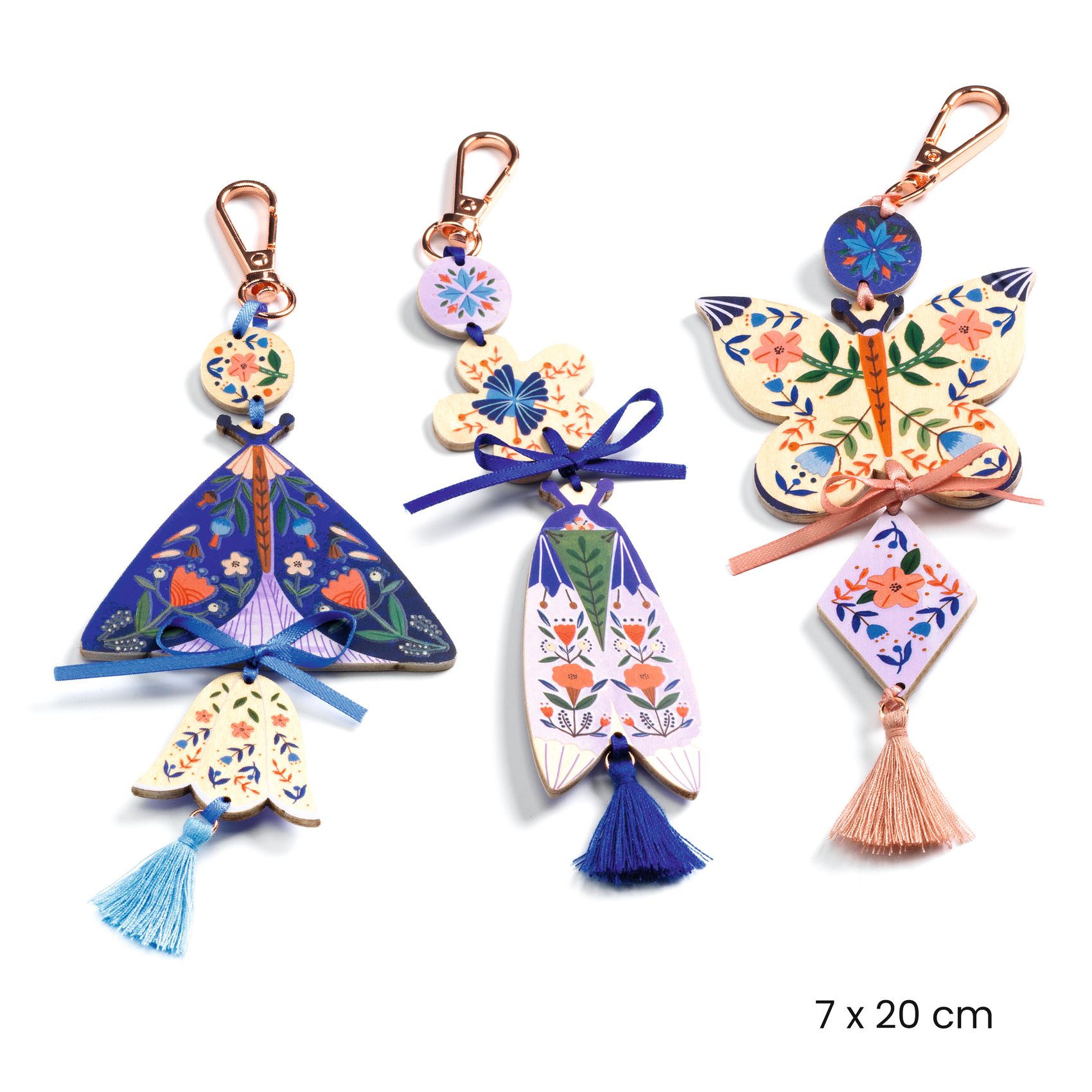 DIY-Kit Bag Charms i Tr&auml; och Tyg Djeco