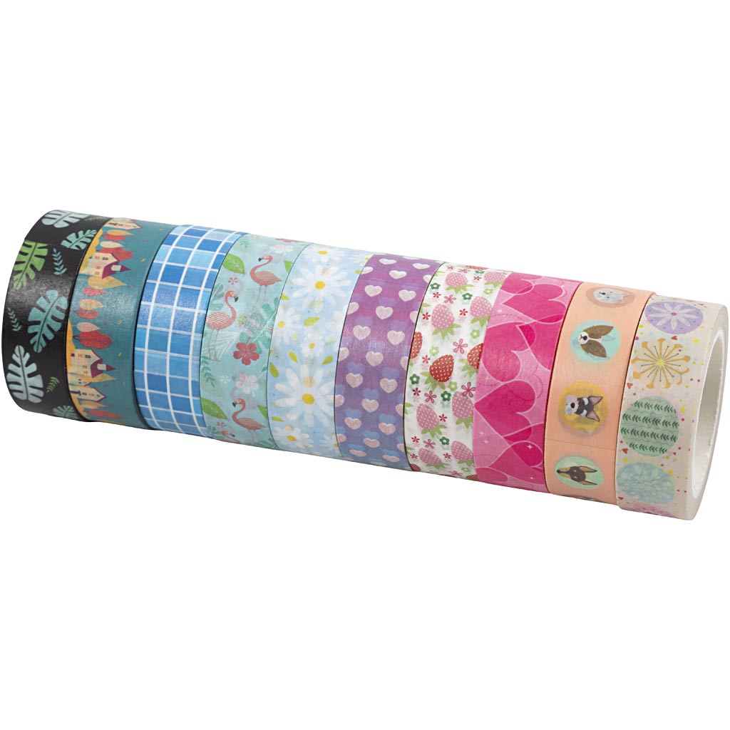 Washitejp Mönster bredd 15 mm x 10 m 10-pack