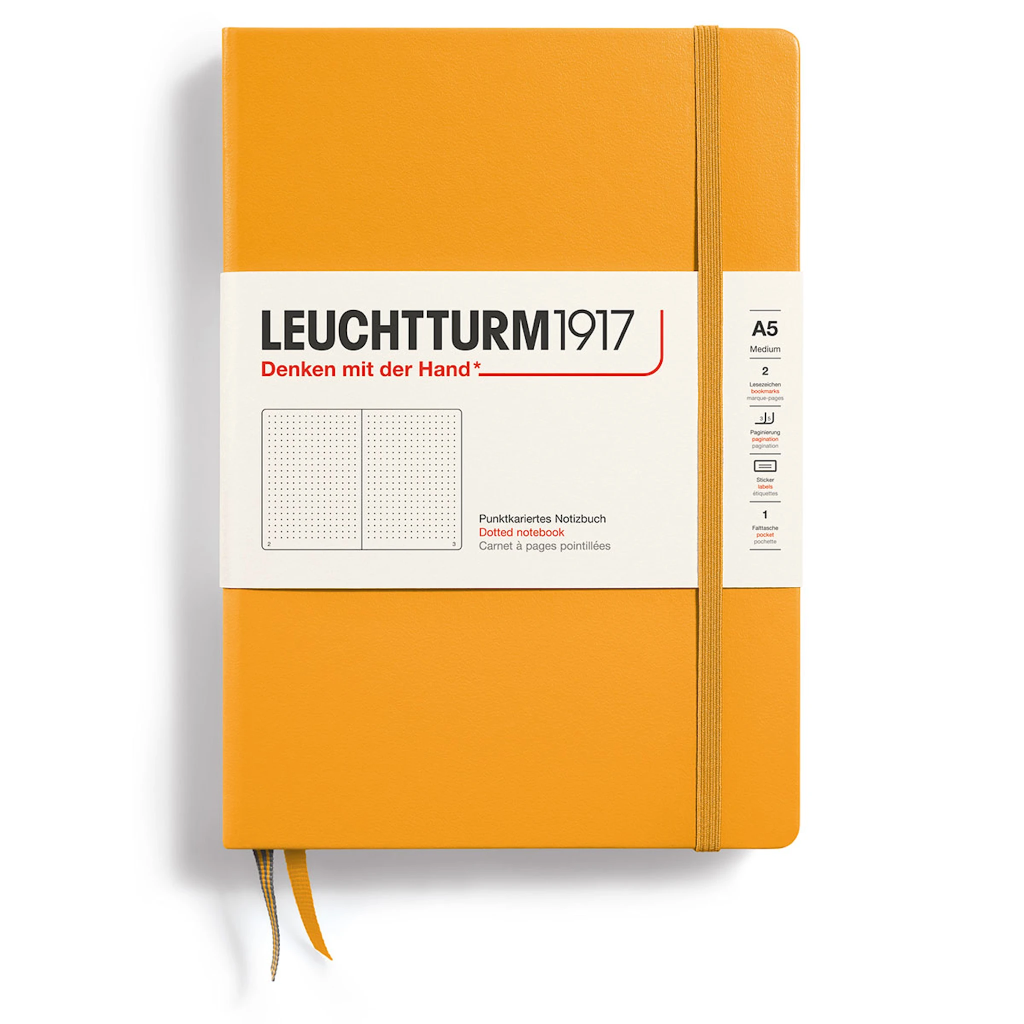 Produktbilde for Notatbok A5 Hard Prikket Stigende sol Leuchtturm1917