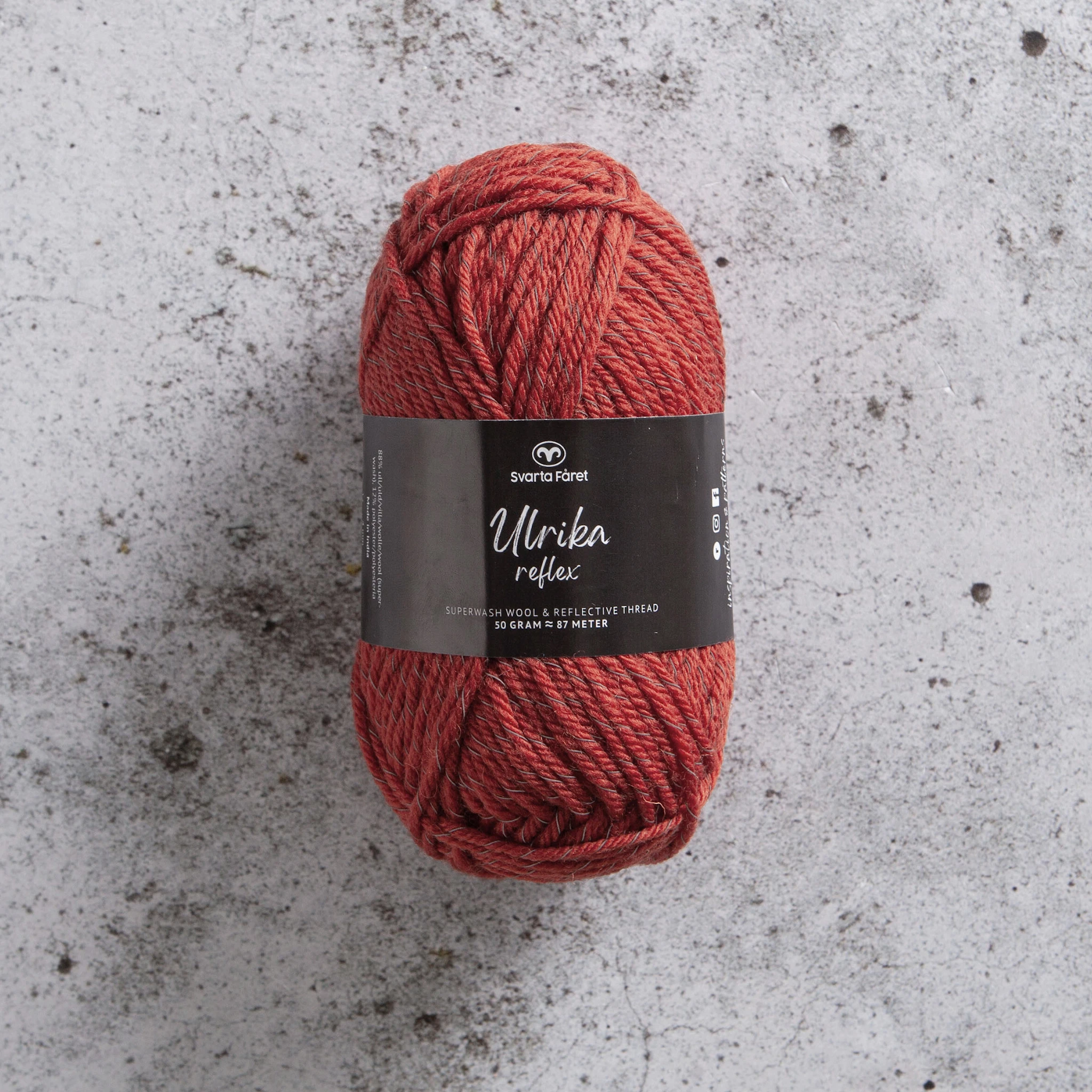 Produktbilde for Ulrika Reflex Garn Ullmiks 50 g Svarta Fåret
