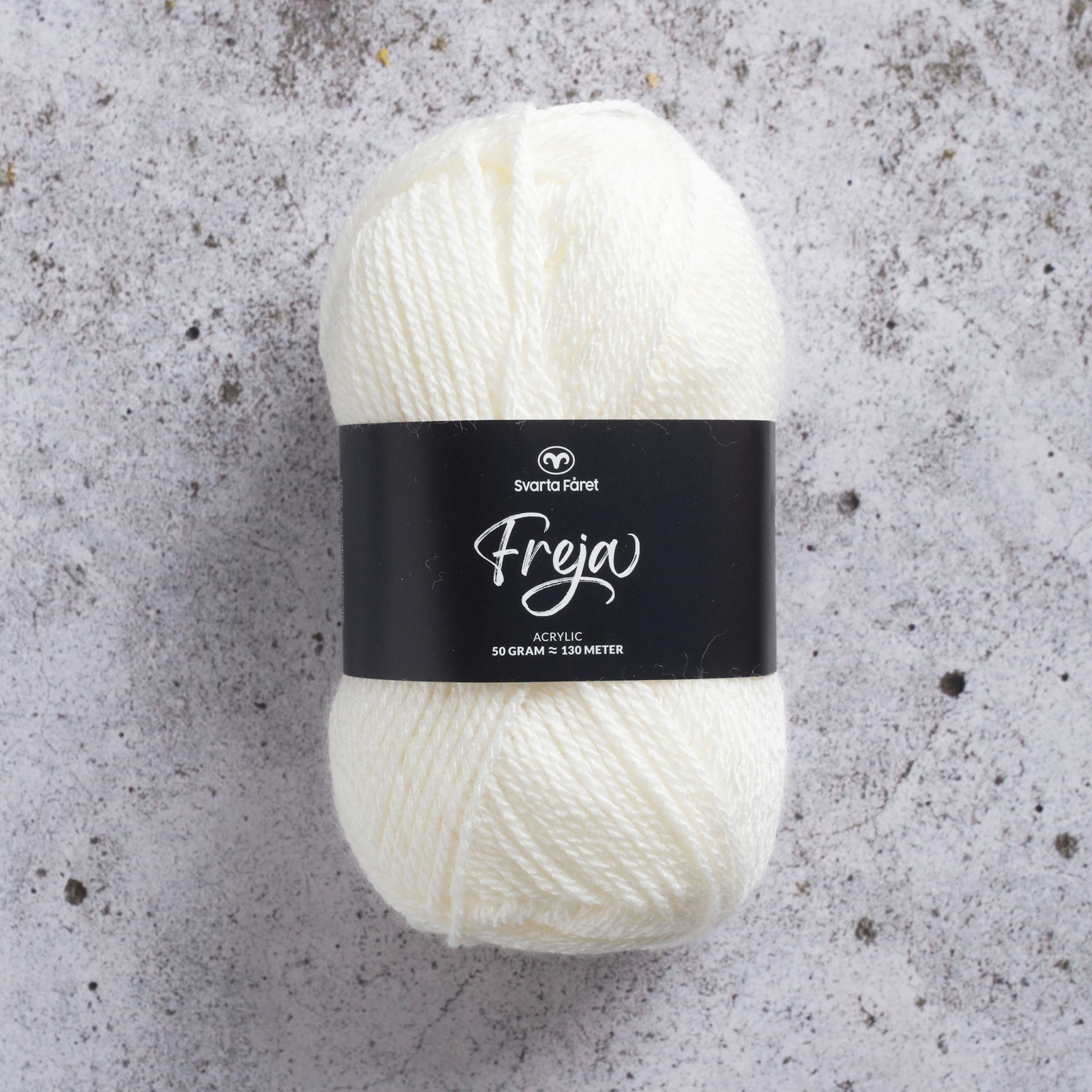 Produktbild för Freja Garn Akryl 50 g oblekt 05 Svarta Fåret