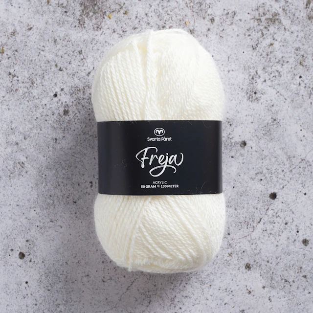 Freja Garn Akryl 50 g oblekt 05 Svarta Fåret