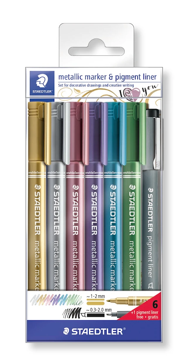 STAEDTLER® metallic-marker pakkaus jossa 6 + 1 Staedtler