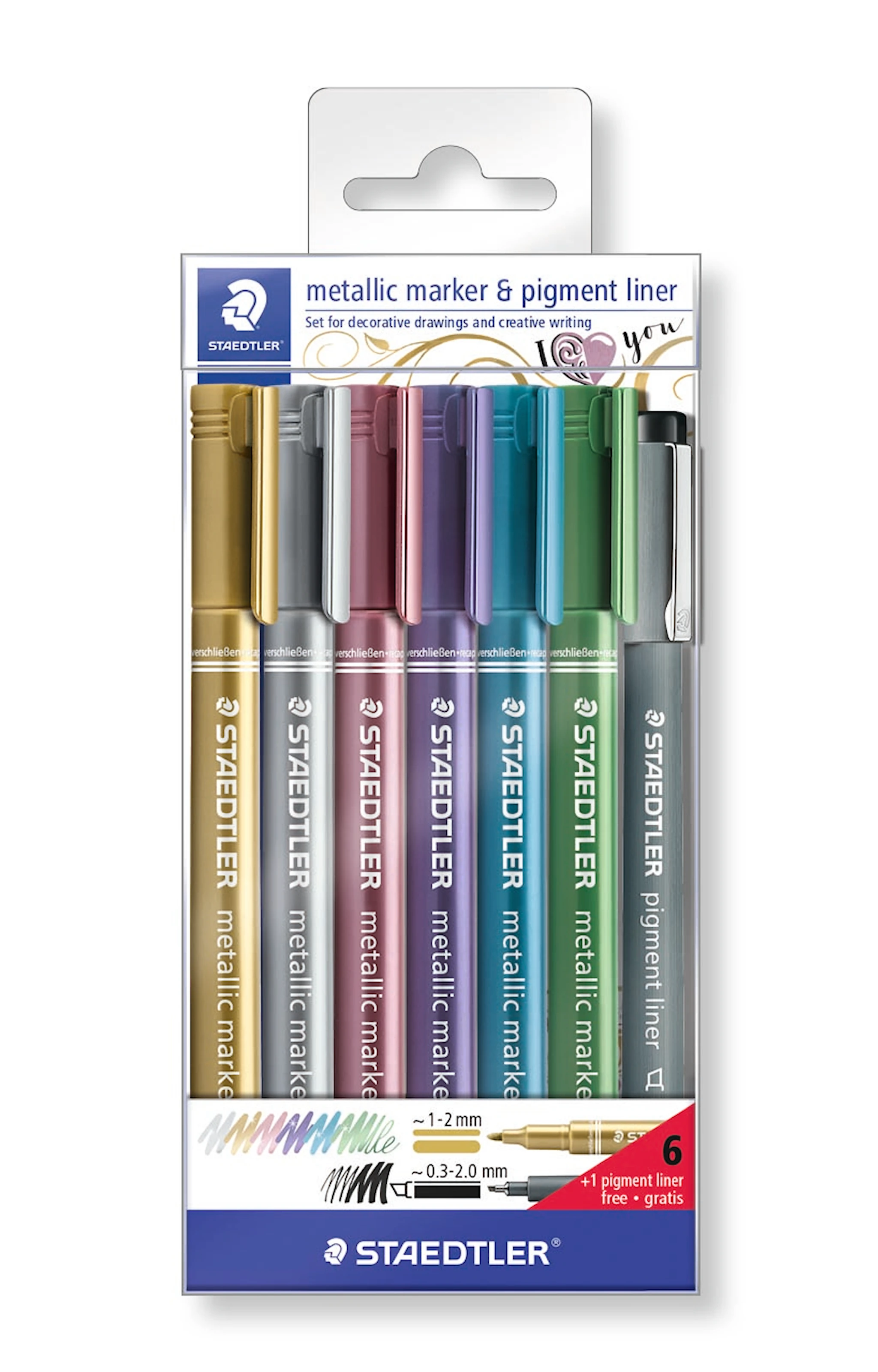 Tuotekuva ille STAEDTLER® metallic-marker pakkaus jossa 6 + 1 Staedtler