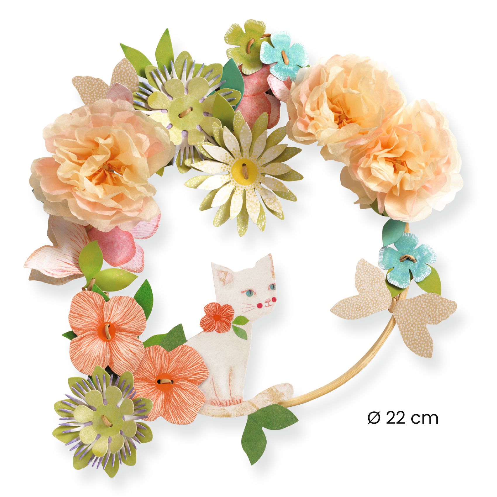 DIY-Kit Blomsterkrans i Papper och Bambu Djeco
