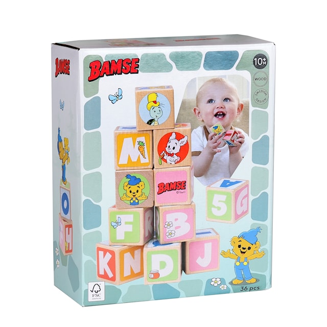 Produktbild 4 för Bokstavsklossar 36 stycken Bamse