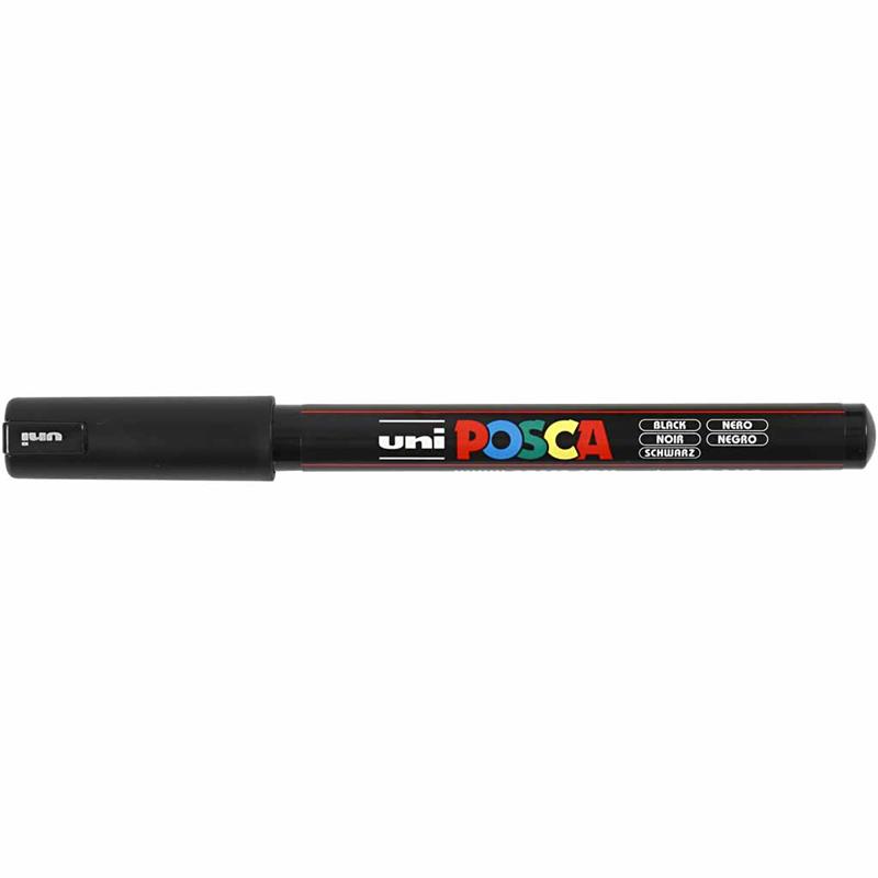 Posca Marker, musta, nro PC-1MR, paksuus 0,7 mm, 1 kpl