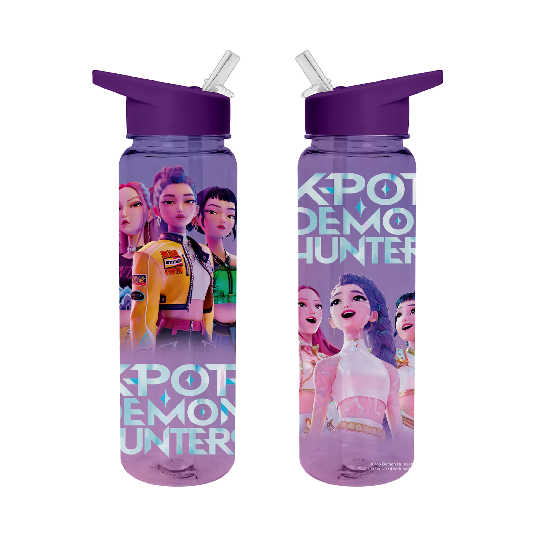 Produktbild för Vattenflaska Lila KPop Demon Hunters