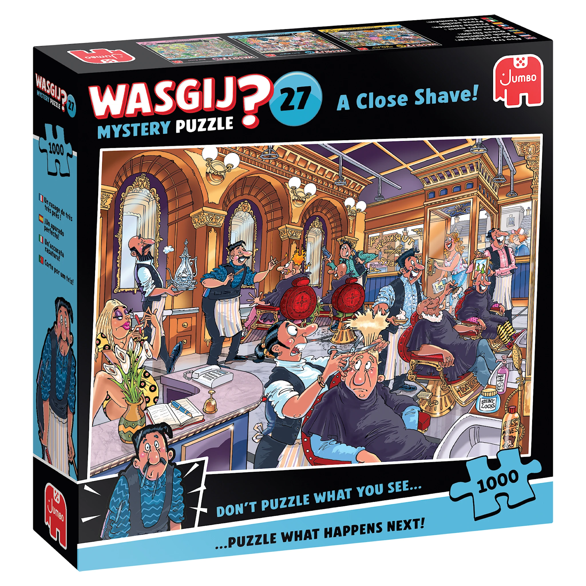 Produktbilde for Wasgij Mystery 43 En tett barbering! Puslespill 1000 brikker