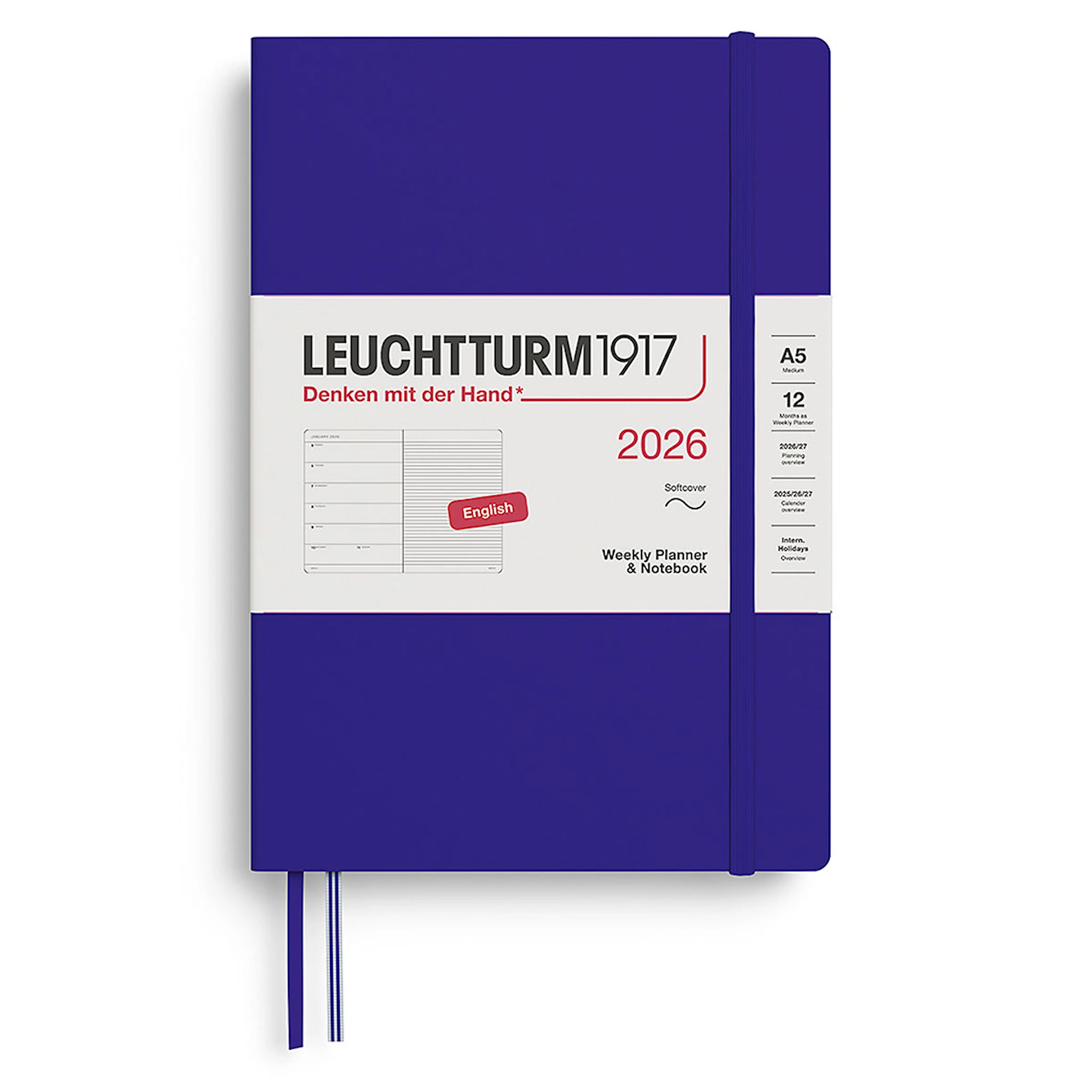 Tuotekuva ille Weekly Planner & Notebook 2026 A5 Soft Ink Leuchtturm1917