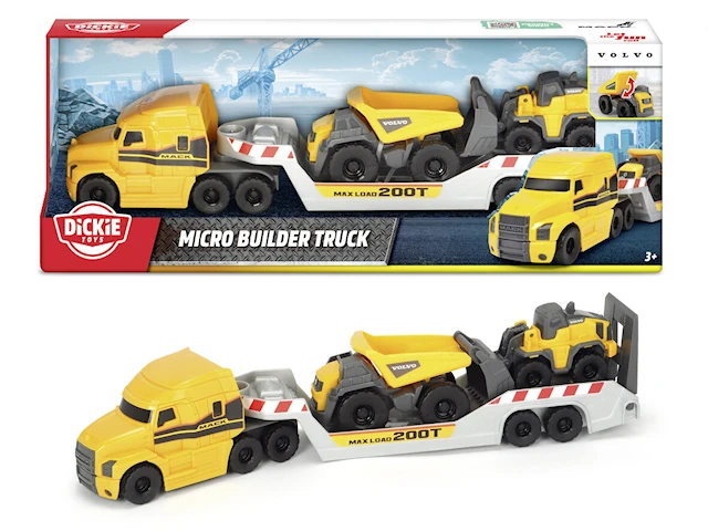 Mack/Volvo Rekka rakennusajoneuvoilla Dickie Toys