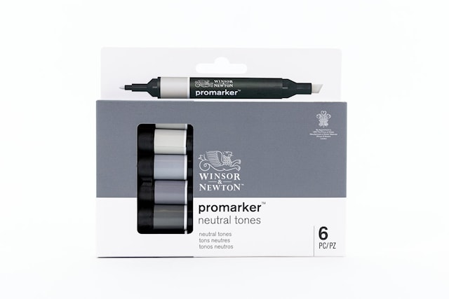 Tuotekuva 5 - Graafinen Merkki ProMarker Setti 6 Neutral tones Winsor & Newton