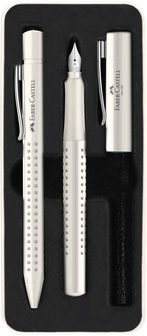 Presentset Grip 2010 Metall, 1 Reservoarpenna + 1 Kulspetspenna, Faber-Castell