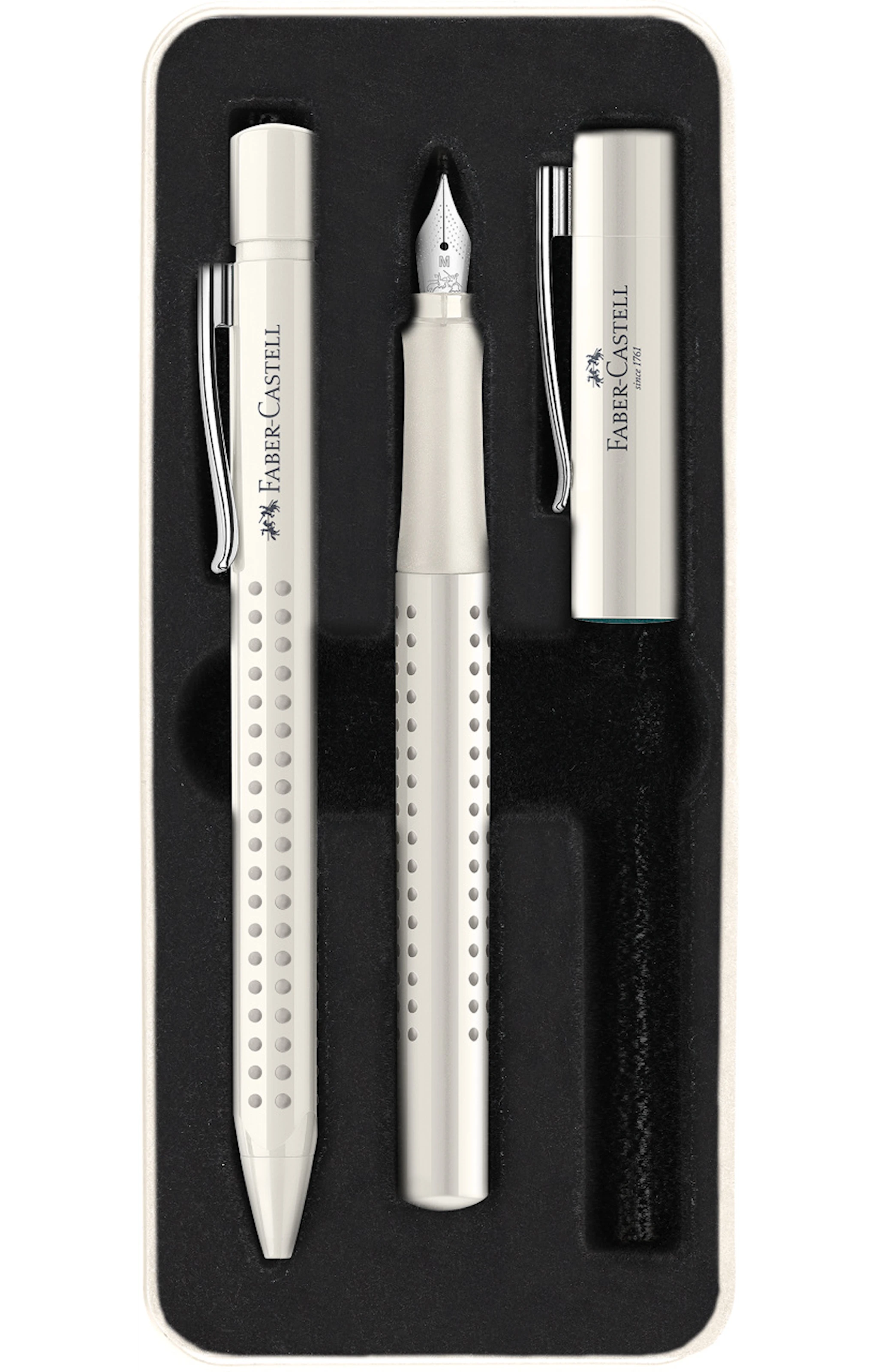 Produktbilde for Presentset Grip 2010 Metall, 1 Reservoarpenna + 1 Kulspetspenna, Faber-Castell