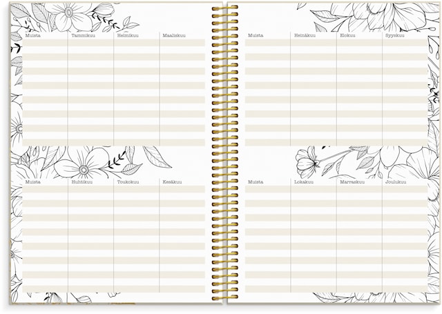 Tuotekuva 4 - Kalenteri 2026 Life Planner Bloom A5 Burde