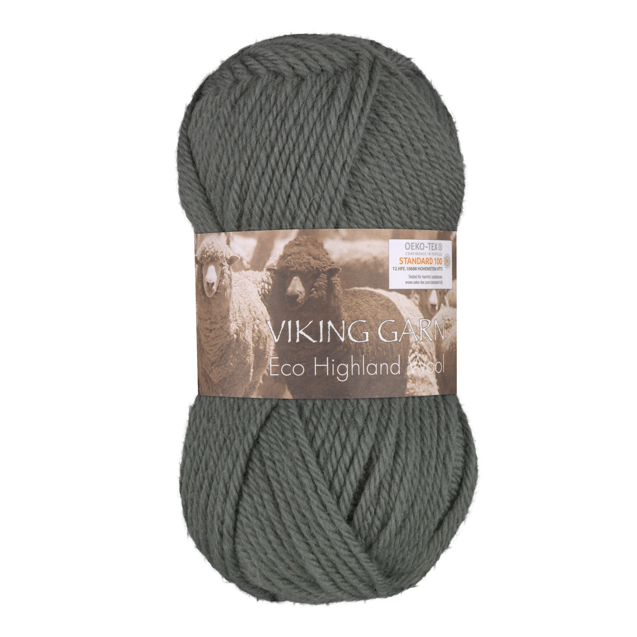 Tuotekuva ille Eco Highland Wool 50 g Utuinen vihreä 234 Viking Garn