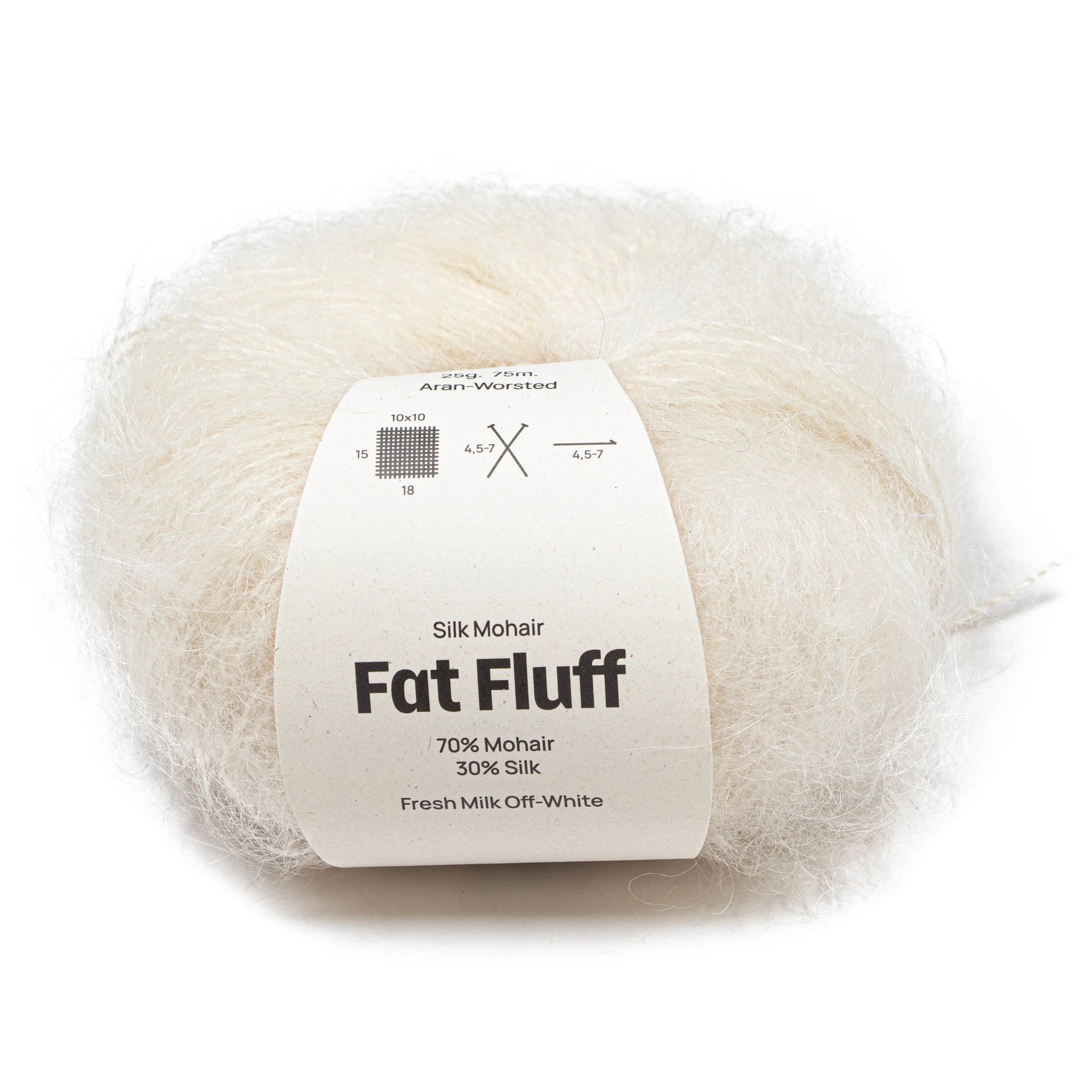 Tuotekuva ille Mohair-Silkki Fat Fluff 25 gr Fresh Milk white A777 Adlibris