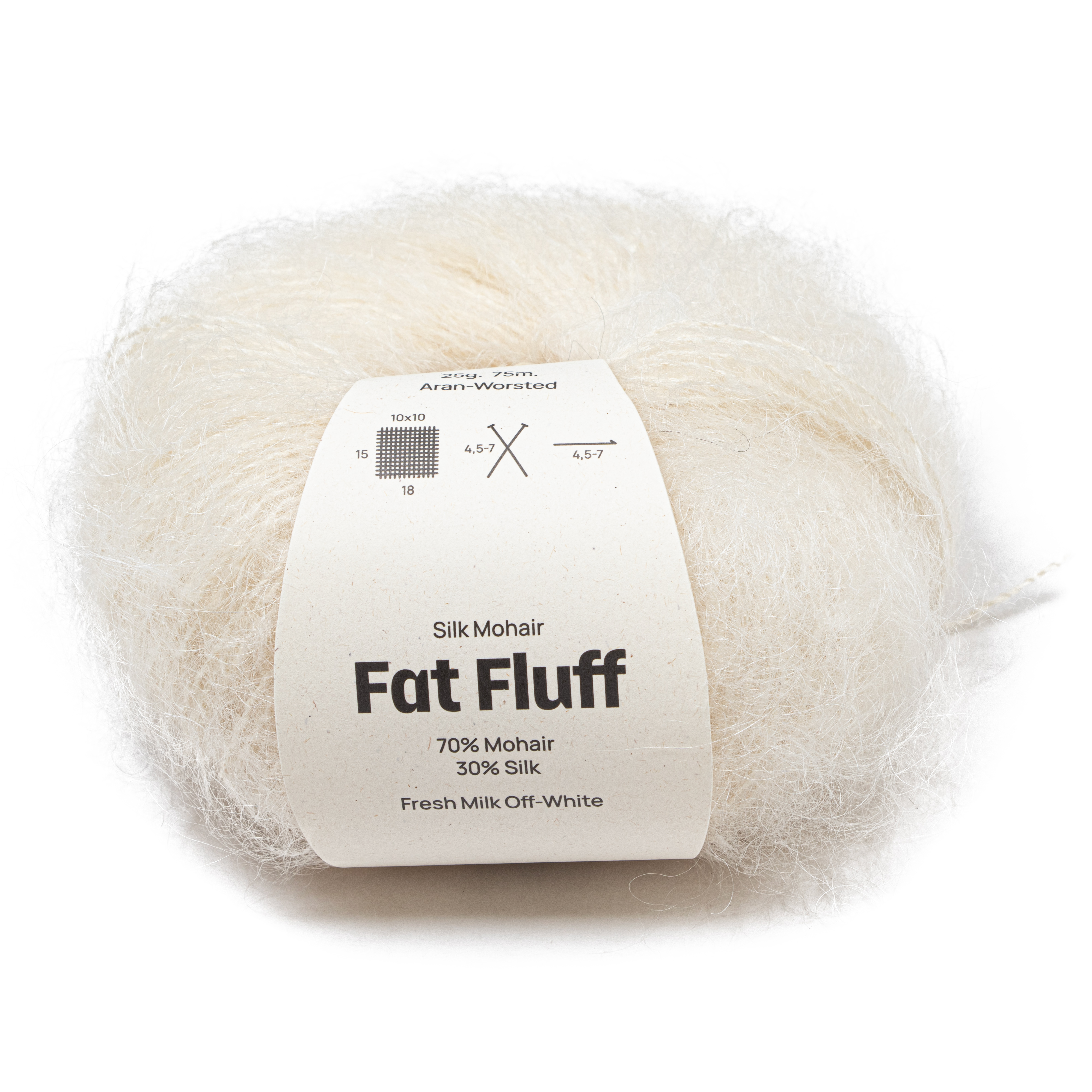 Silk Mohair Fat Fluff 25 gr Fresh Milk white A777 Adlibris