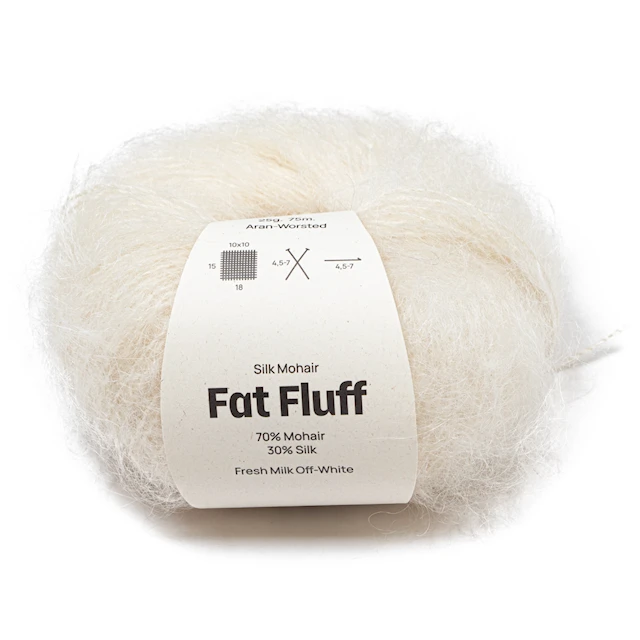 Silk Mohair Fat Fluff 25 gr Fresh Milk white A777 Adlibris