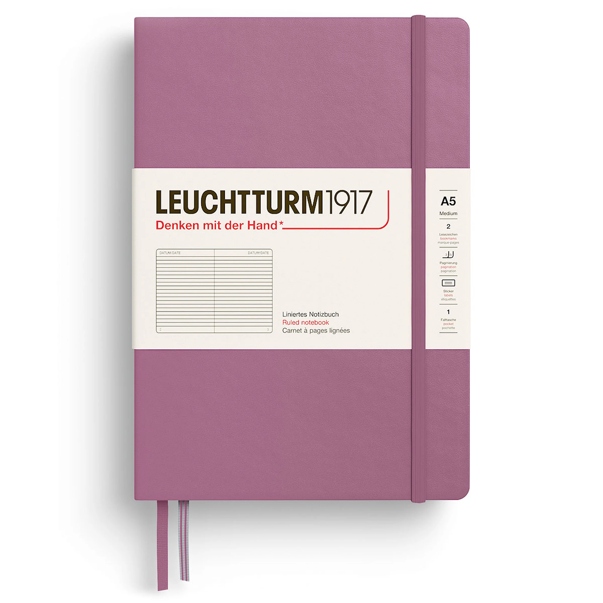 Produktbild för Anteckningsbok A5 Soft Linjerad Dusty Rose Leuchtturm1917