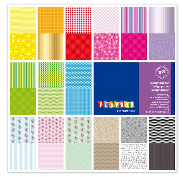 Designpapper Paperpad Mönstrade 30 sidor Playbox