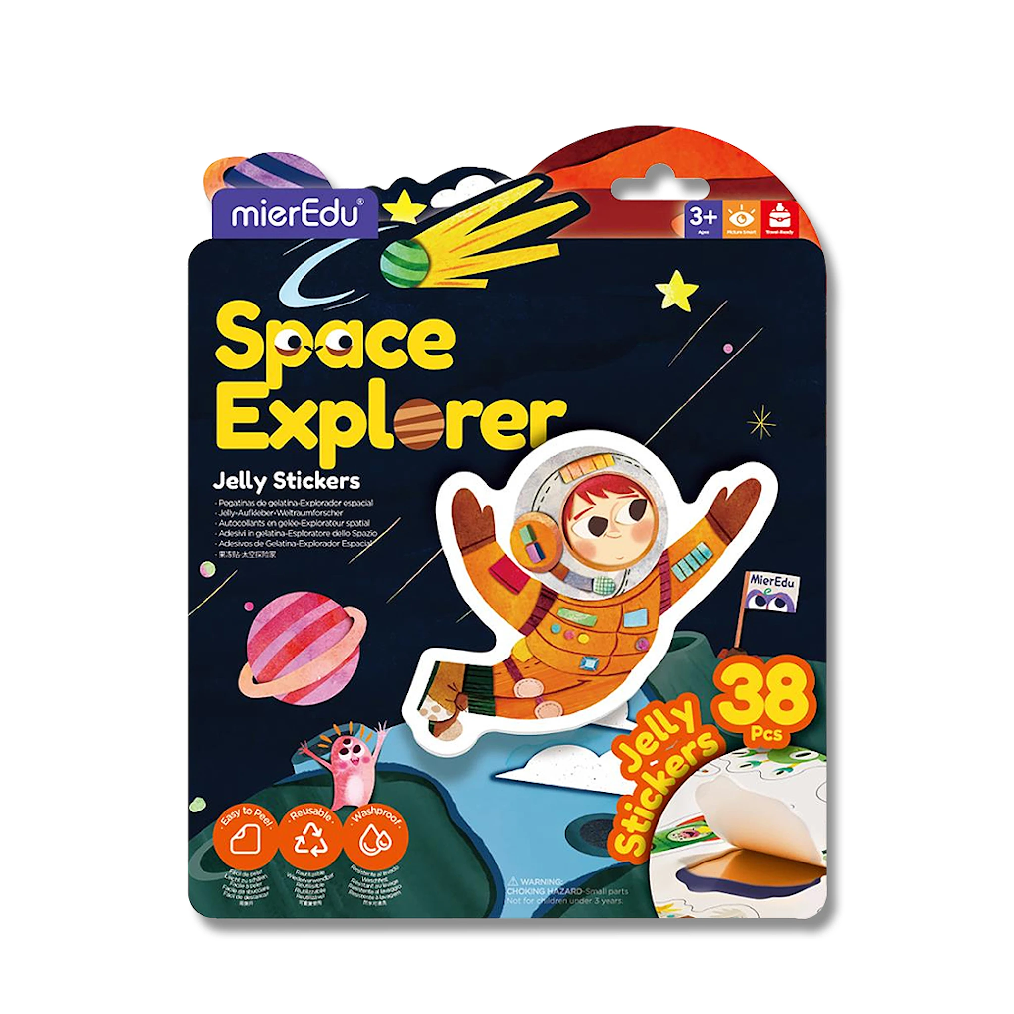 Produktbild för Jelly Stickers Rymdäventyr Återanvändbara mierEdu